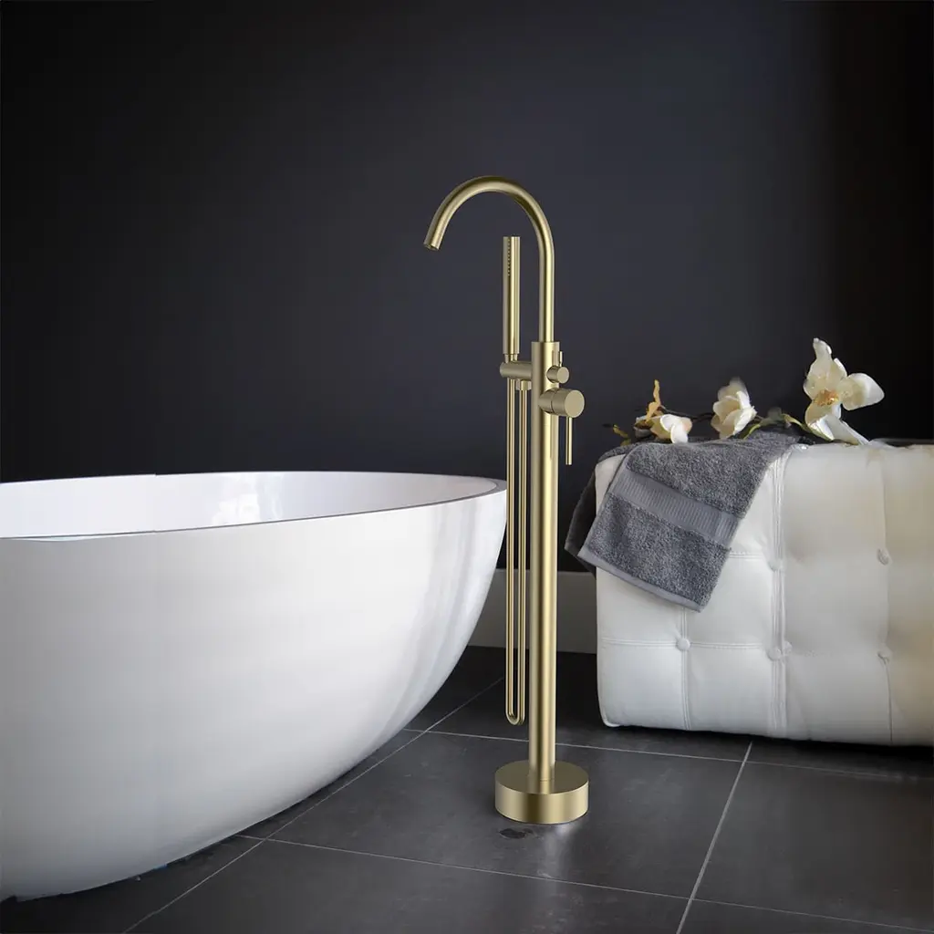 FM 361230 BG Floor Mounted Bathtub Mixer Gold