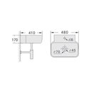 1095 Wall Hung Basin Half 48x41x17 cm (91095)