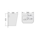 9580D Wall Hung Basin 39x35x42 cm (5800D)