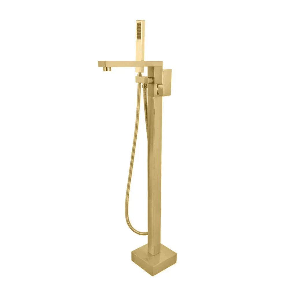 ZS Series Floor Mounted Bathtub Mixer Square Brushed GOLD FM 7311460
