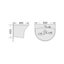 5300B Wall Hung Basin 58x49x40cm