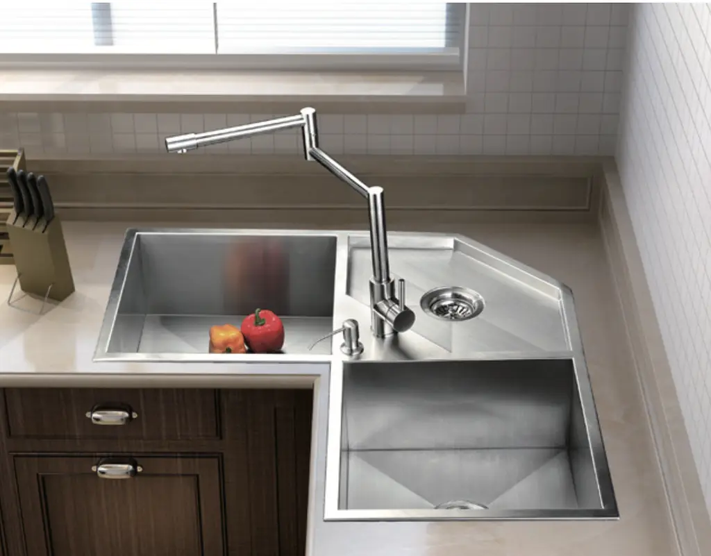 Double Bowl Corner Kitchen Sink KS 9090