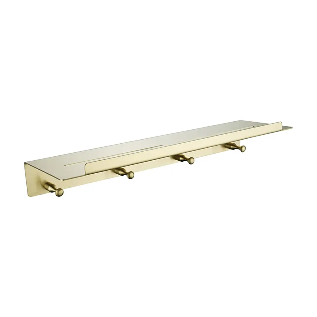 Shelf with Hook 4+1 Brushed Gold SUS-304 BA 732124 BG