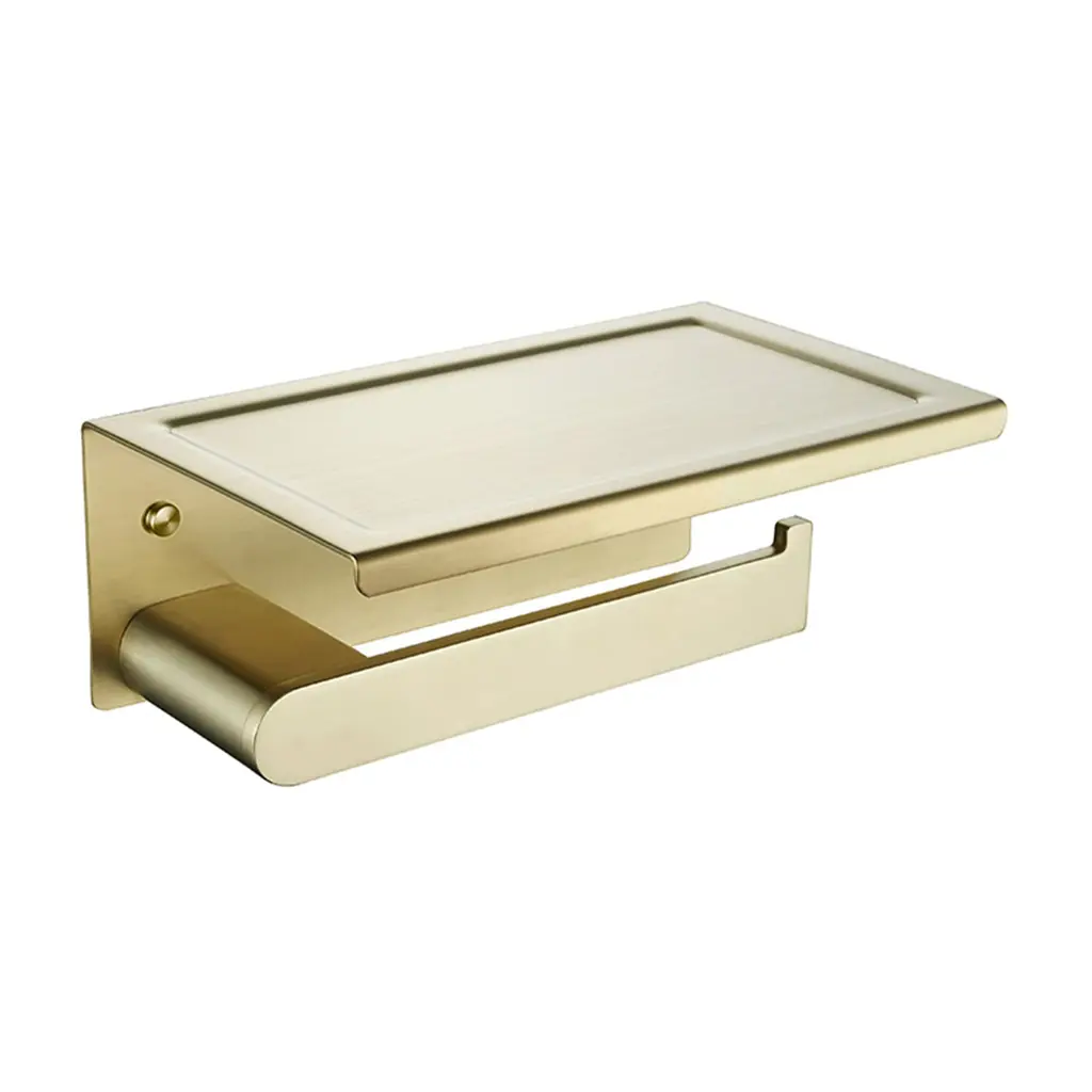 Paper Holder +Shelf Brushed Gold SUS-304 BA 2126 BG