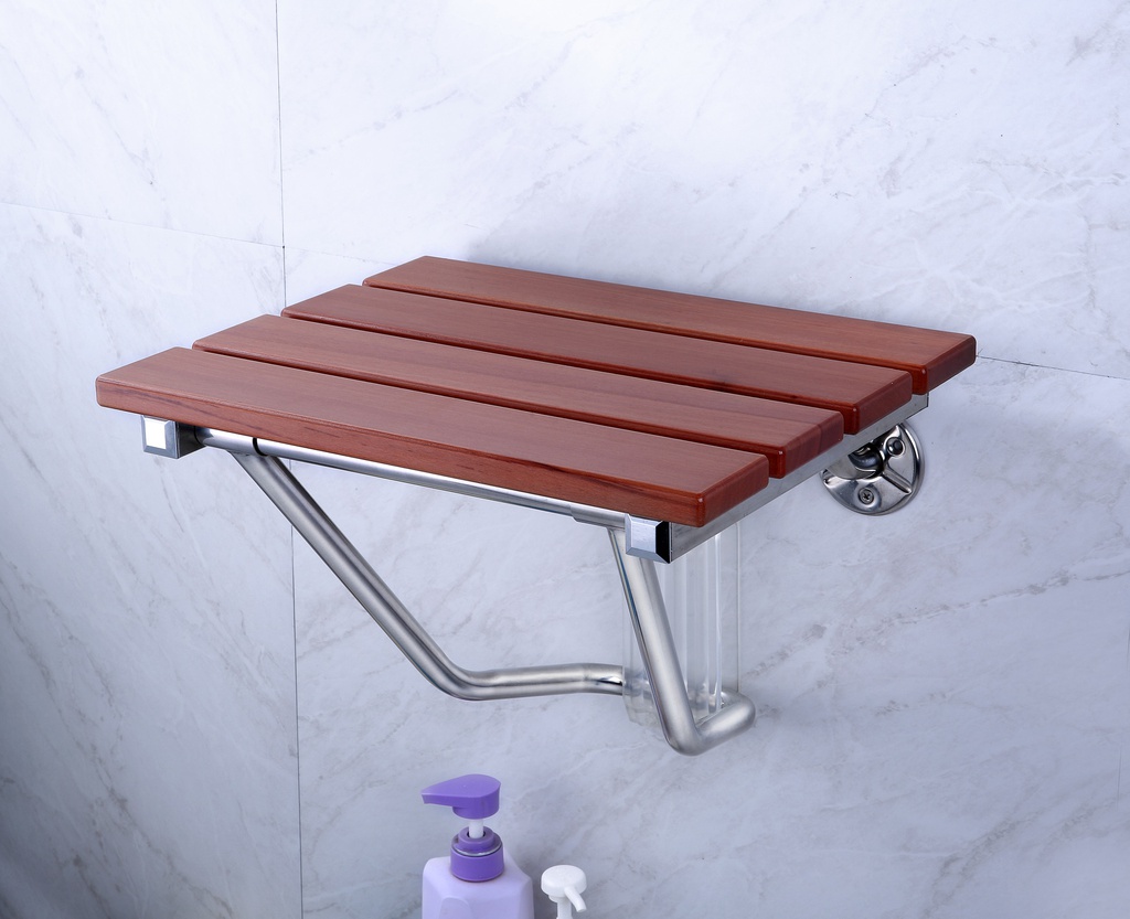 Seat 02 Shower Seat Aluiminium+Fumigation Wood 38x32