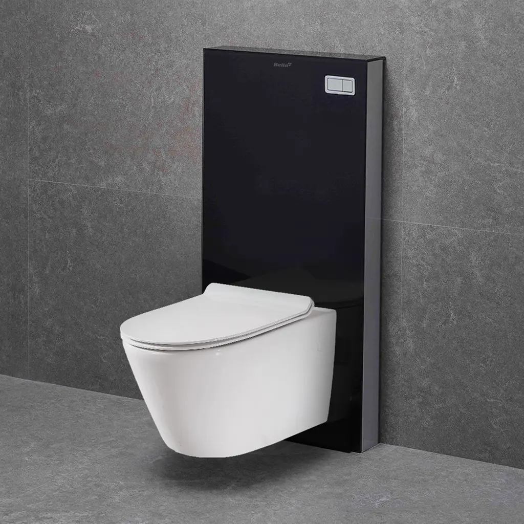 309 B Glass Stand Tank with Pneumatic Flush BLACK
