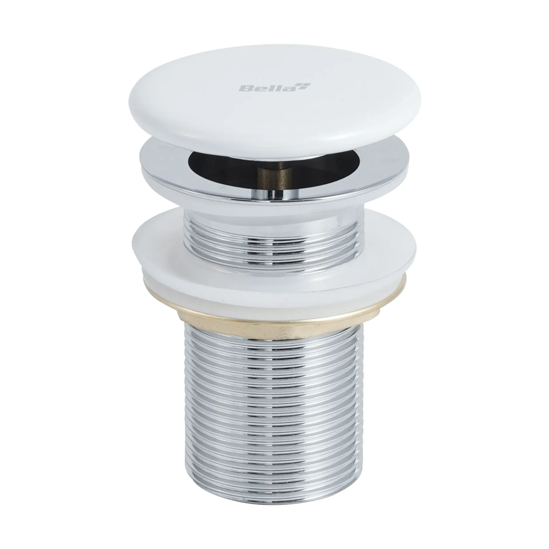 Waste Coupling Brass Shiny White Ceramic Cover P80-SW