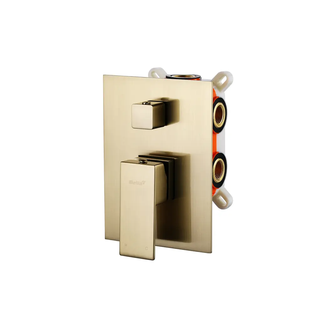 Concealed Shower Mixer 2 Way Square Brushed Gold CM 731170 BG