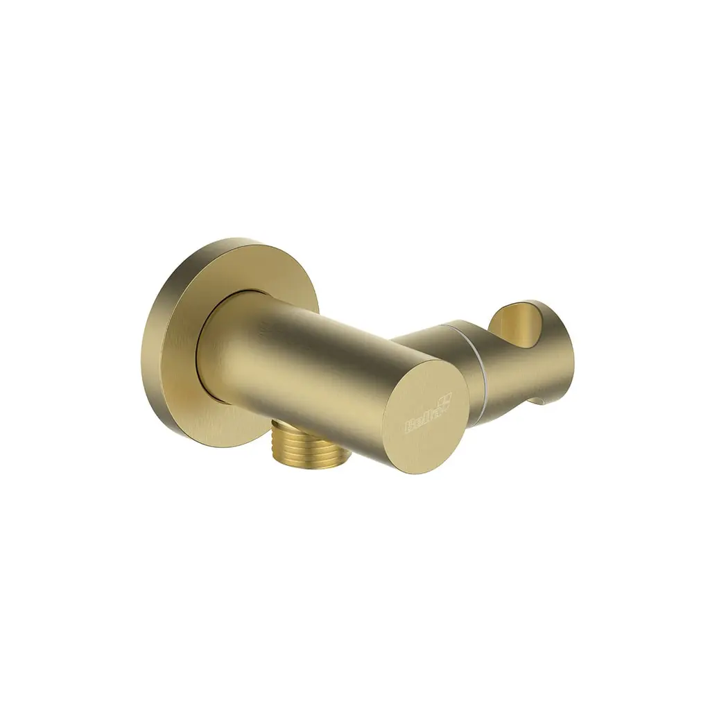 Shower Bracket Round Brass Brushed Gold SB 860302 BG
