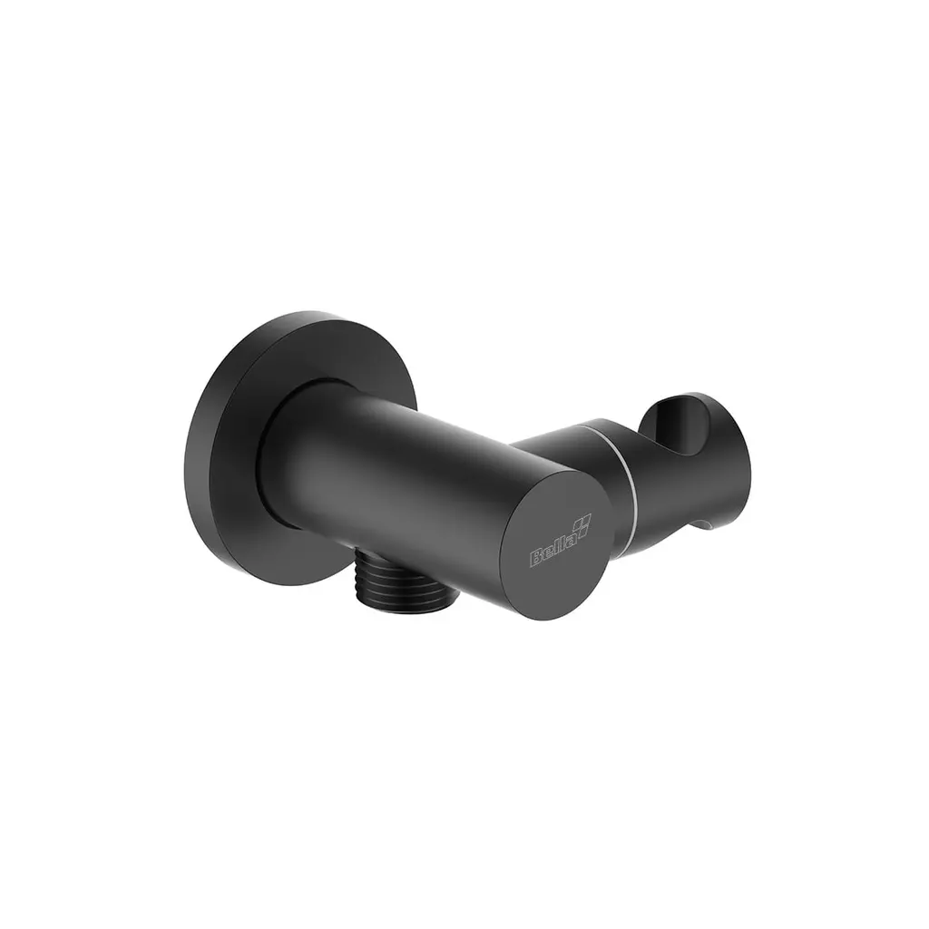 Shower Bracket Round Brass Black SB 860302 DB