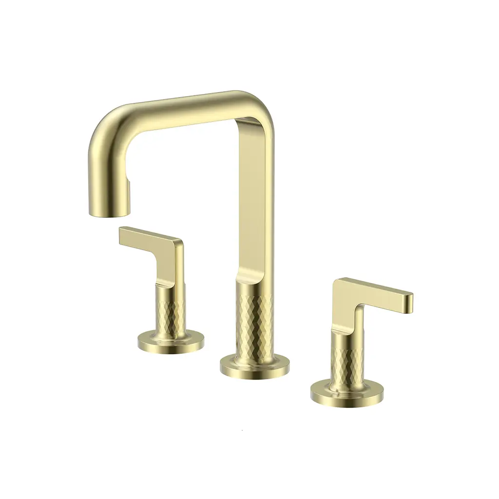 QV Series Three Hole Basin Mixer Brushed Gold BM 366529 BG