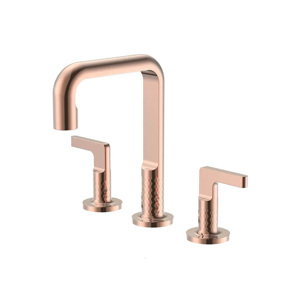QV Series Three Hole Basin Mixer Shiny Rose Gold BM 366529 SRG