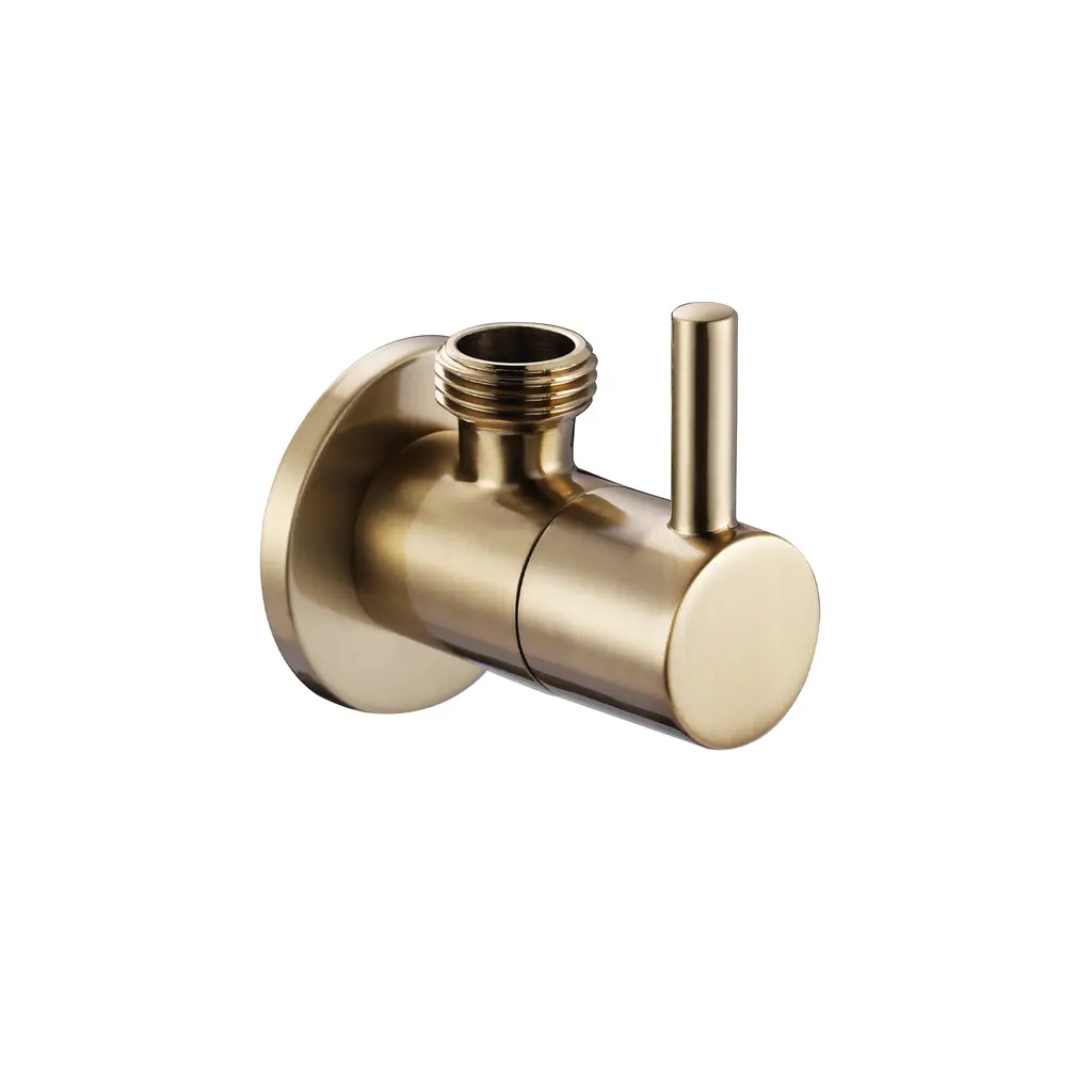 Angle Valve Round Brushed Gold -AV 7304101 BG