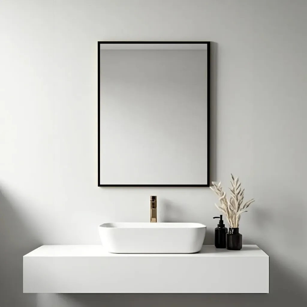 A7-B Plain Mirror With Black Aluminium Frame