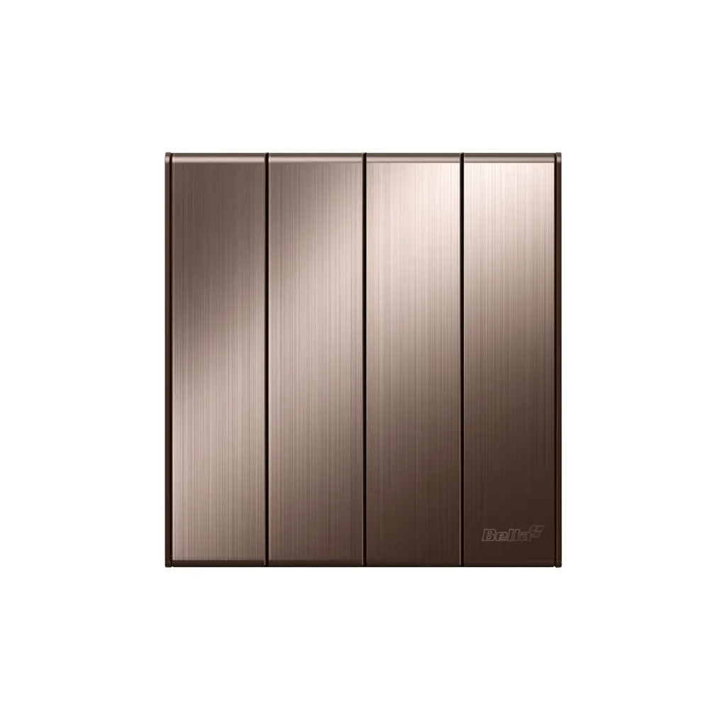 [SKU: BN-N04A] 10AX 4 Gang 1 Way Switch (Brown)