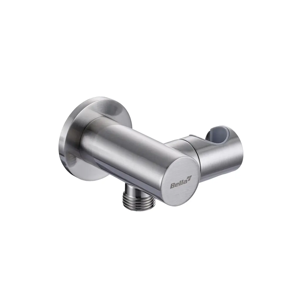 Shower Bracket Round Brass Brushed Nickel SB 860302 BN
