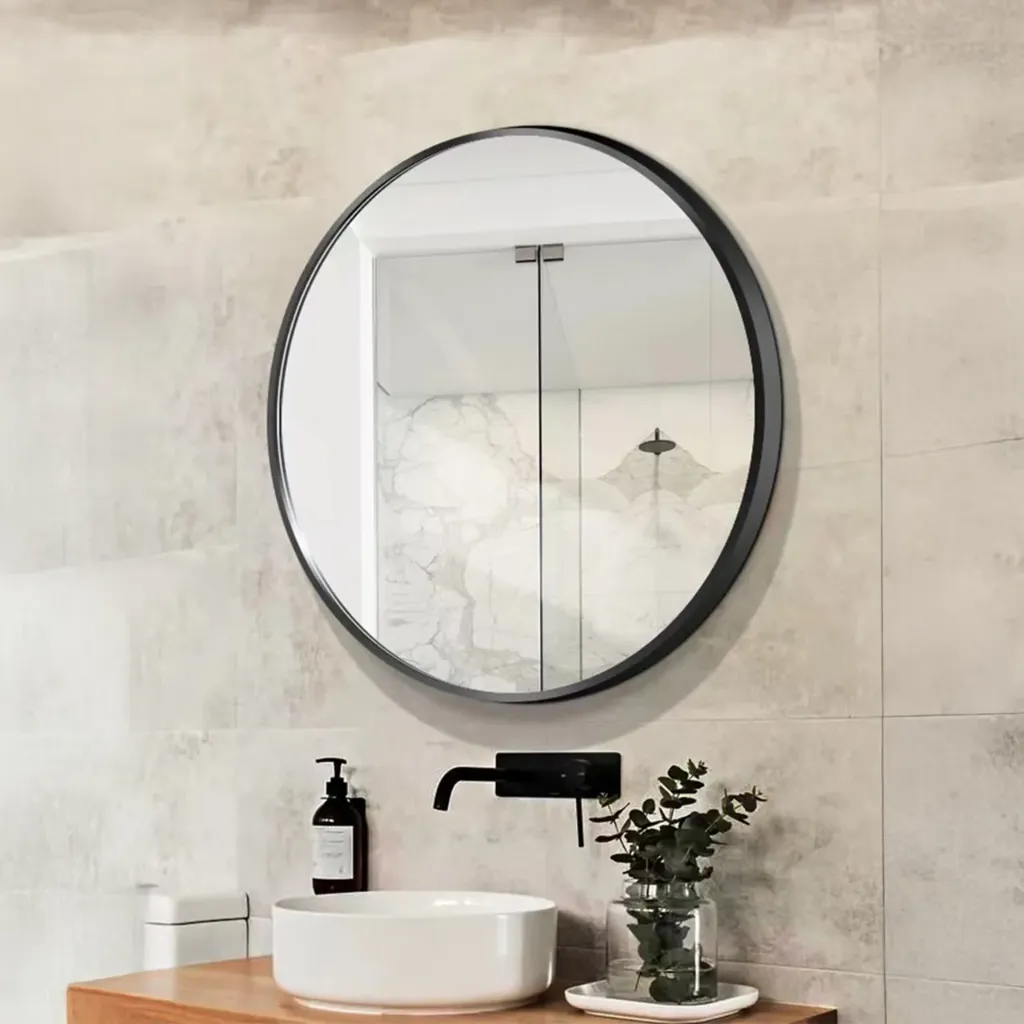 A4-B Mirror With Aluminum Frame Black 60x60cm