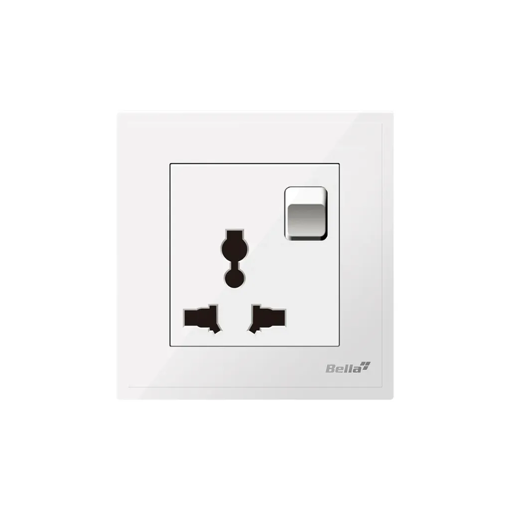 [SKU: BD-C16] Dynamo 16A 3 Pin Universal Socket  with Switch (White)