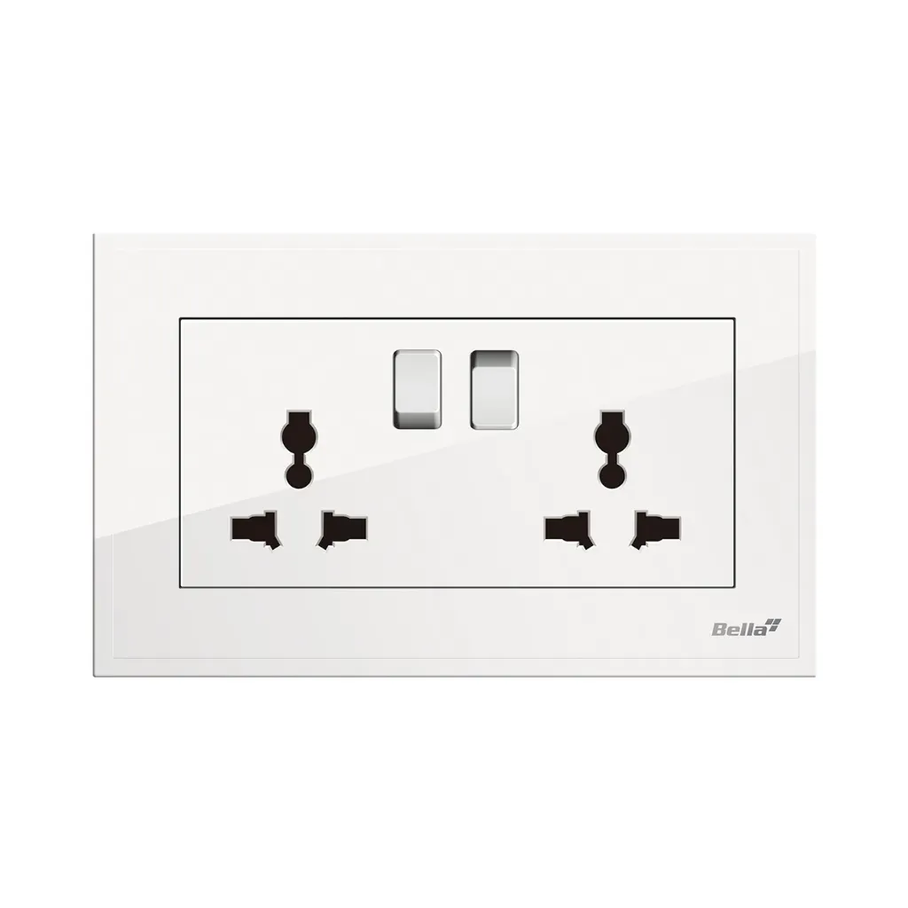 [SKU: BD-C43] Dynamo 16A Twin Universal Switched Socket (White)
