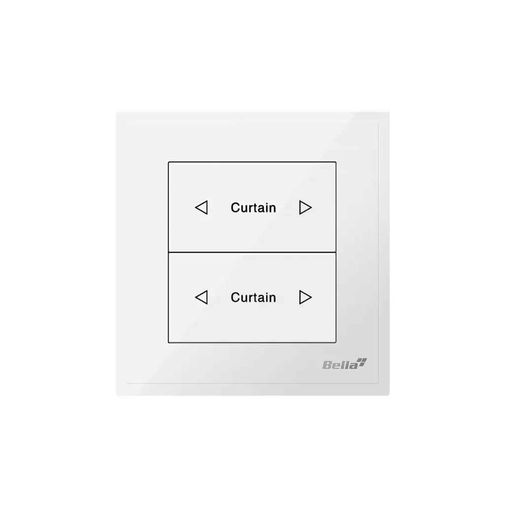 [SKU: BD-D67] Dynamo 2 Gang Curtain Switch (White)