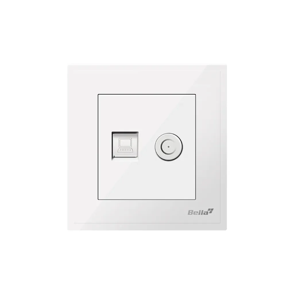 [SKU: BD-E0206] Dynamo Computer & Satellite Socket(CAT6) (White)