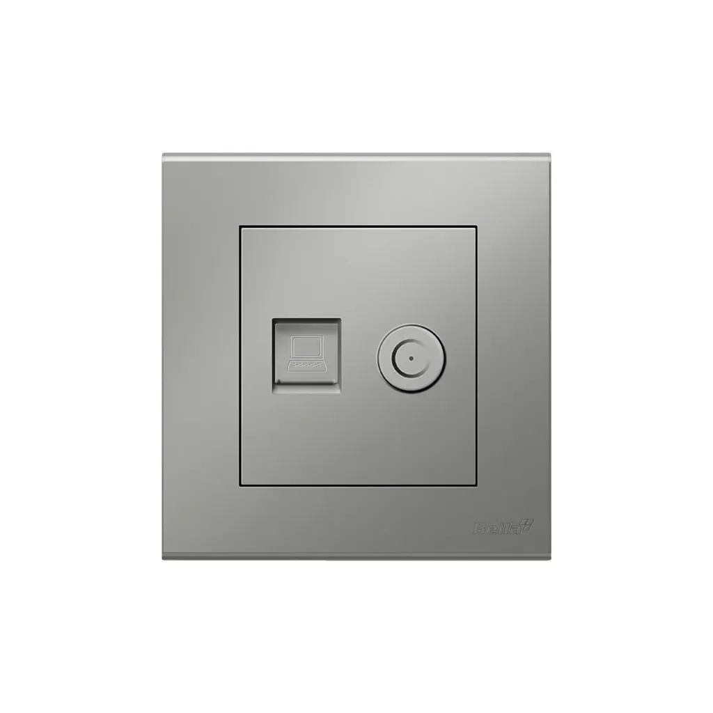 [SKU: BN-E0206] Vision  Computer & Satellite Socket(CAT6) (Matt Silver)