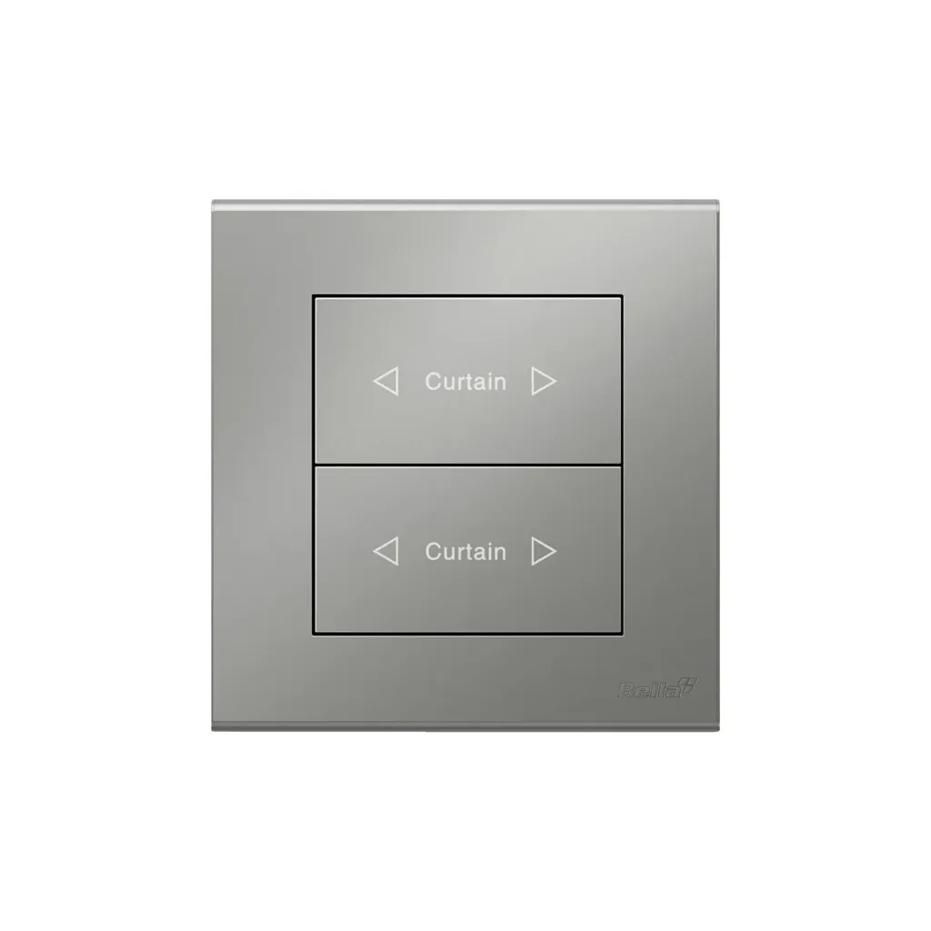 [SKU: BN-N67] Vision  2 Gang Curtain Switch (Matt Silver)
