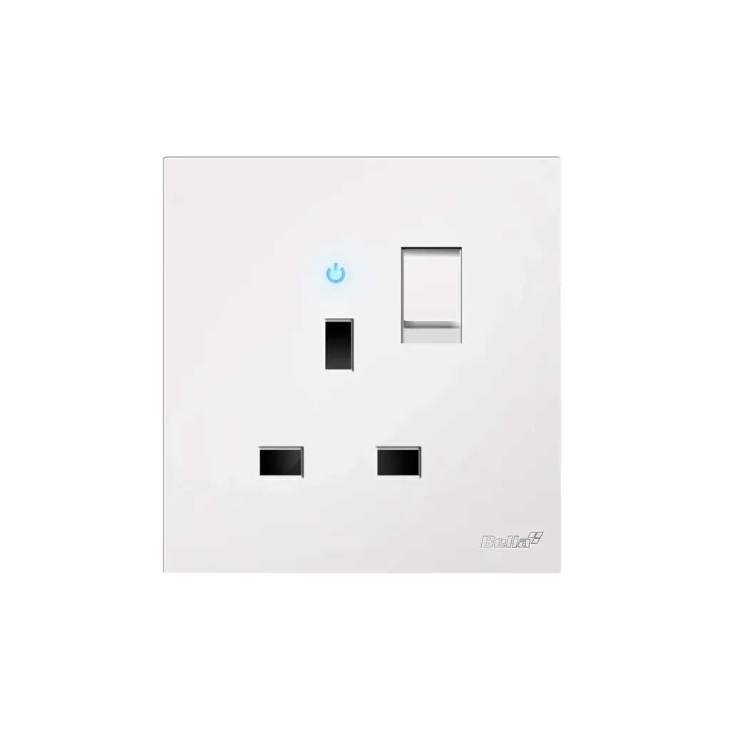 [SKU: BT-C12] Vantage 13A Single Switched Socket With Neon (Silky White)