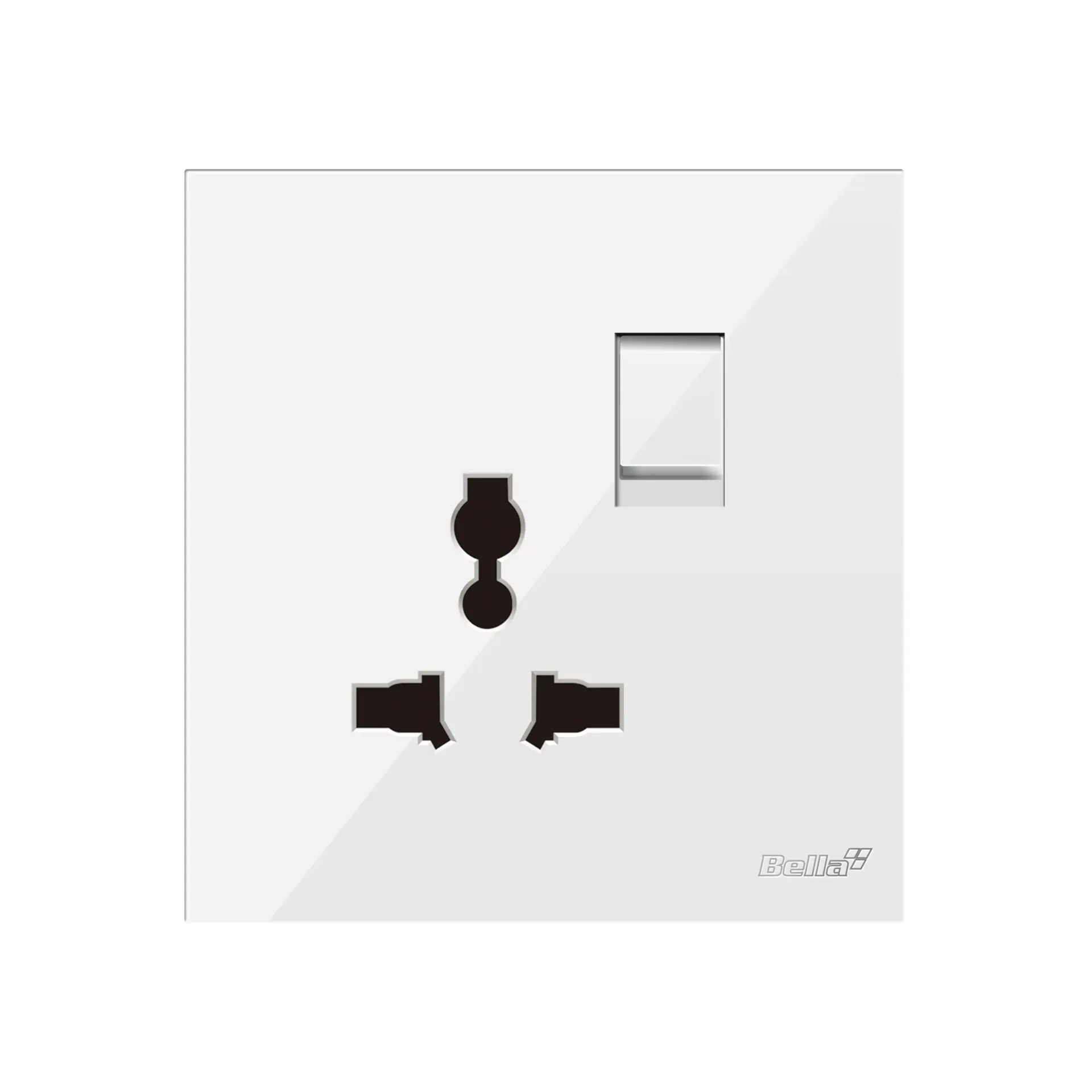 [SKU: BT-C16] Vantage 16A 3 Pin Universal Socket  with Switch (Silky White)