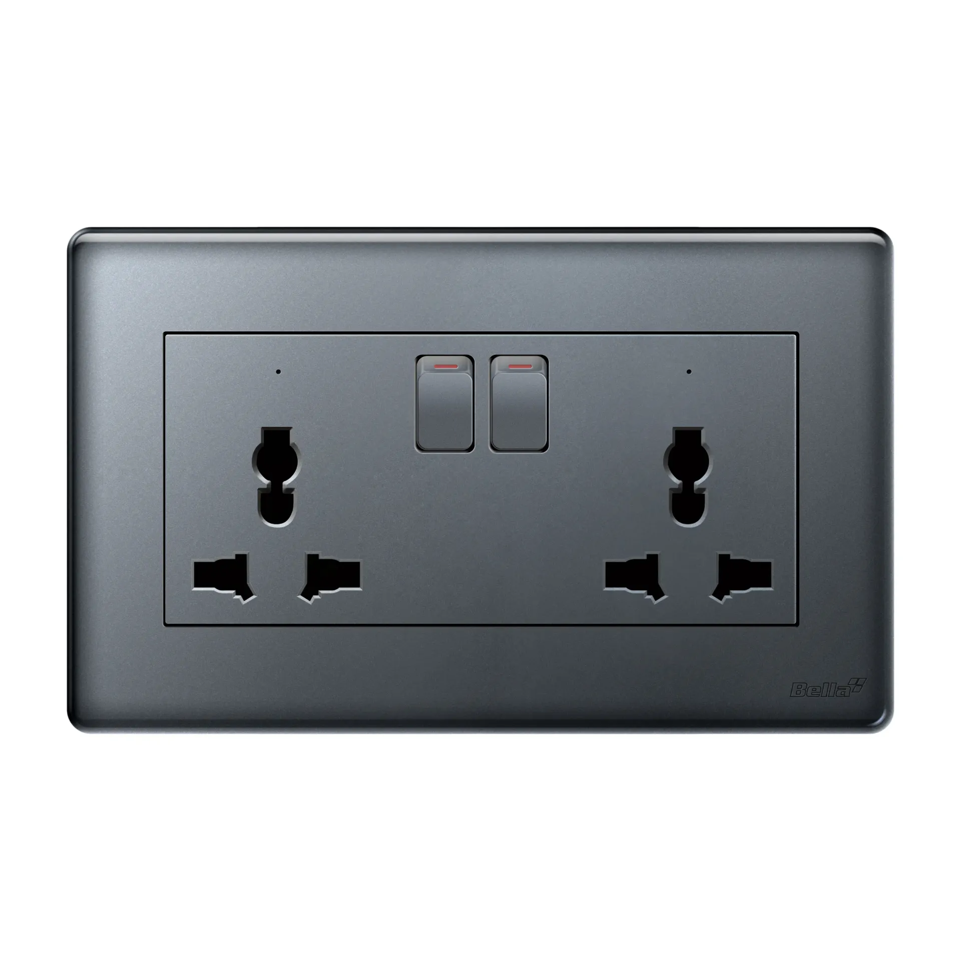 [SKU: BV-C43] Velocity 16A Twin Universal Switched Socket (Grey)
