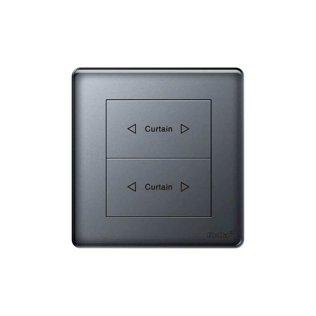 [SKU: BV-V67] Velocity 2 Gang Curtain Switch (Grey)