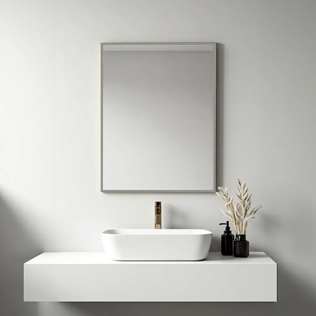 A7-S Plain Mirror With Silver Aluminium Frame